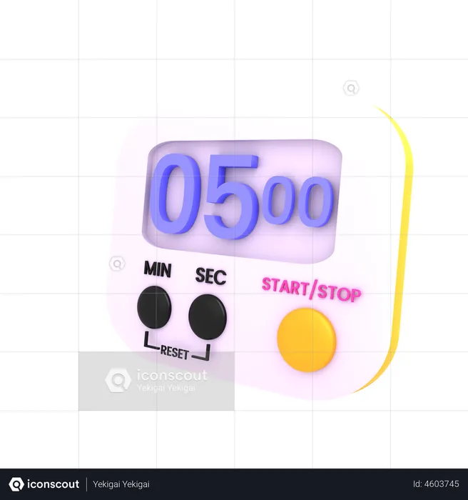 Digital Stopwatch  3D Illustration