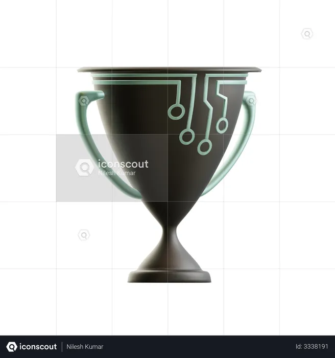 Digital trophy  3D Illustration
