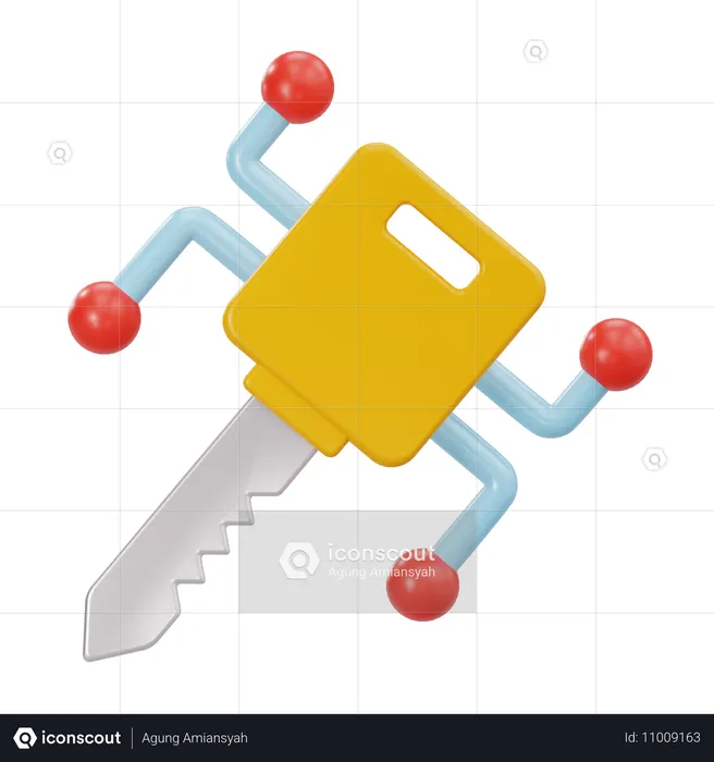 Digitaler Schlüssel  3D Icon