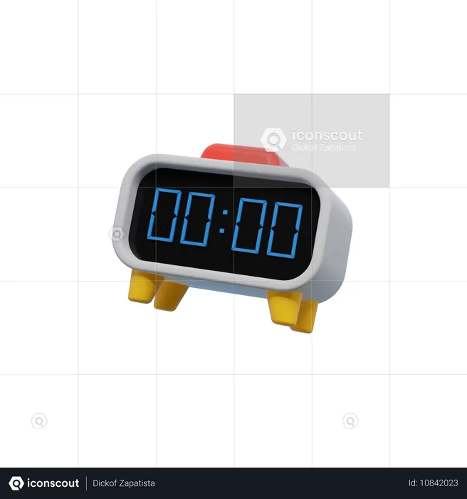 Digitaluhr  3D Icon