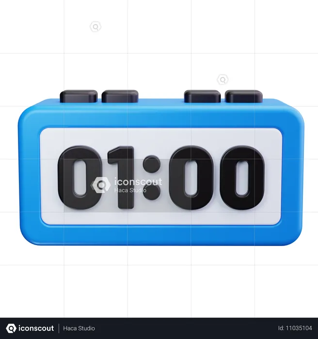 Digitaluhr  3D Icon