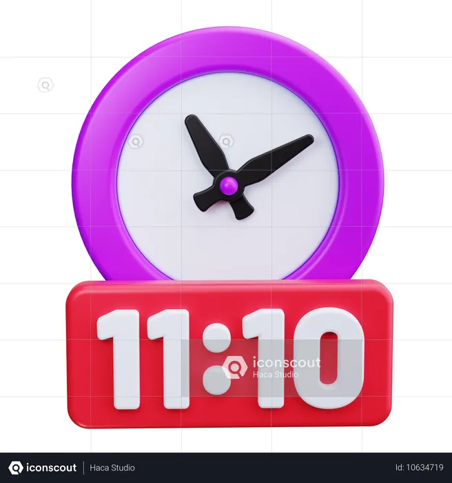 Digitaluhr mit Countdown-Anzeige  3D Icon