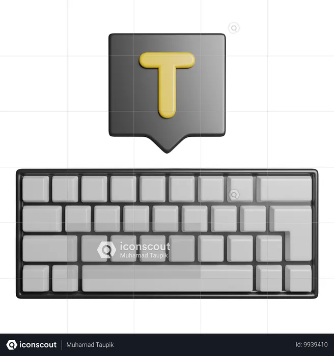 Digitando  3D Icon