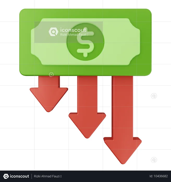 Diminuir dinheiro dólar  3D Icon