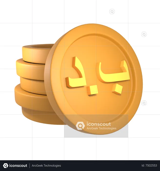 Dinar de bahrein  3D Icon