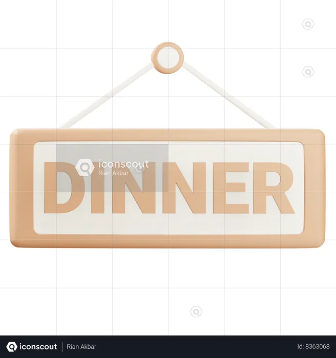 Signe de dîner  3D Icon