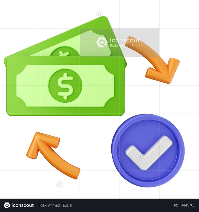 Dinero aprobado  3D Icon