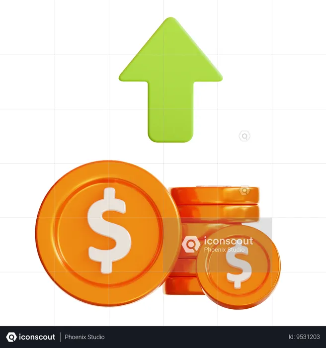 Ganancia de dinero  3D Icon