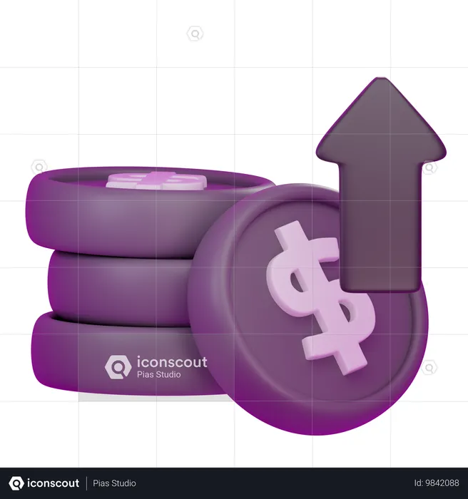 Ganancia de dinero  3D Icon