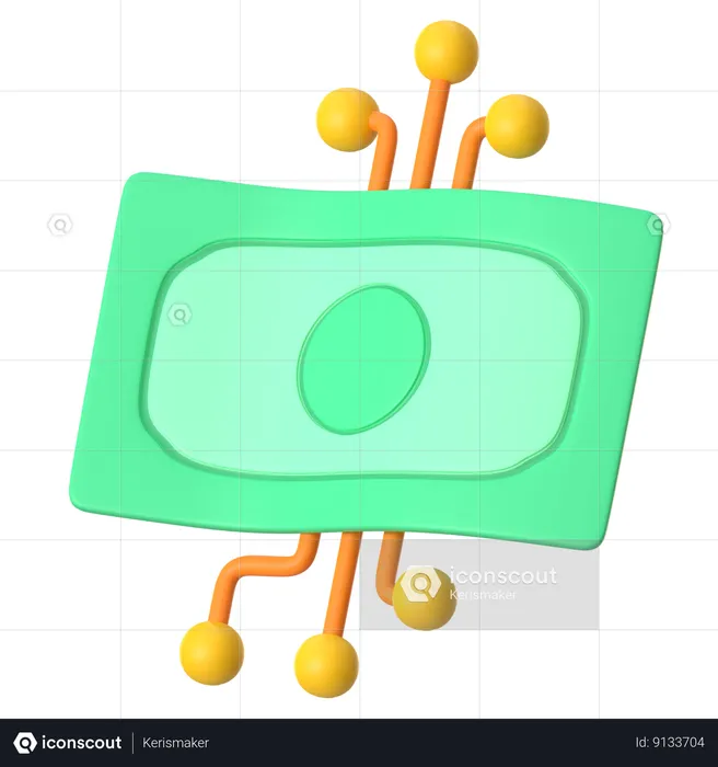 Dinero digital  3D Icon