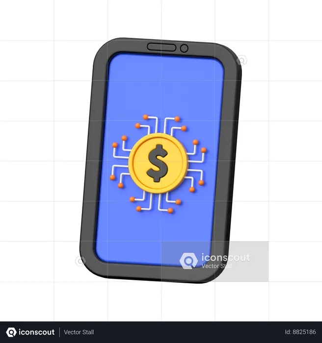 Dinero digital  3D Icon