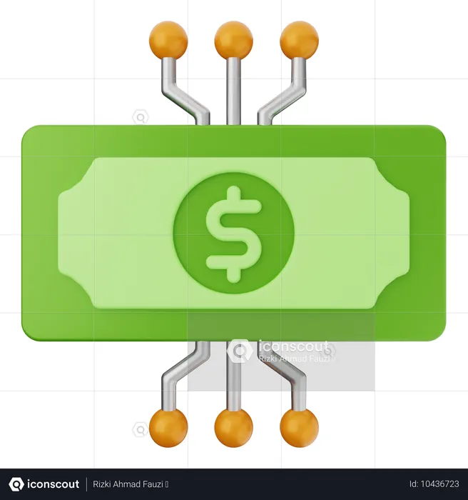 Dólar dinero digital  3D Icon