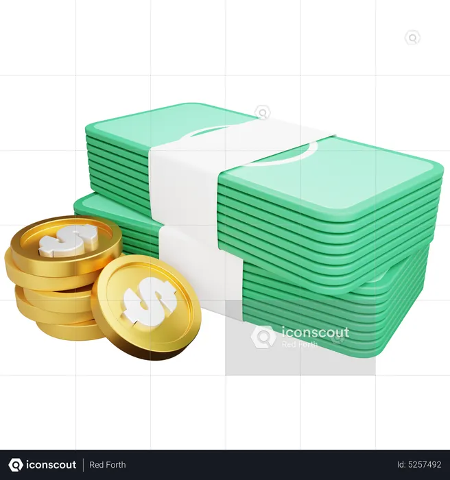 Moneda de dinero dólar  3D Icon