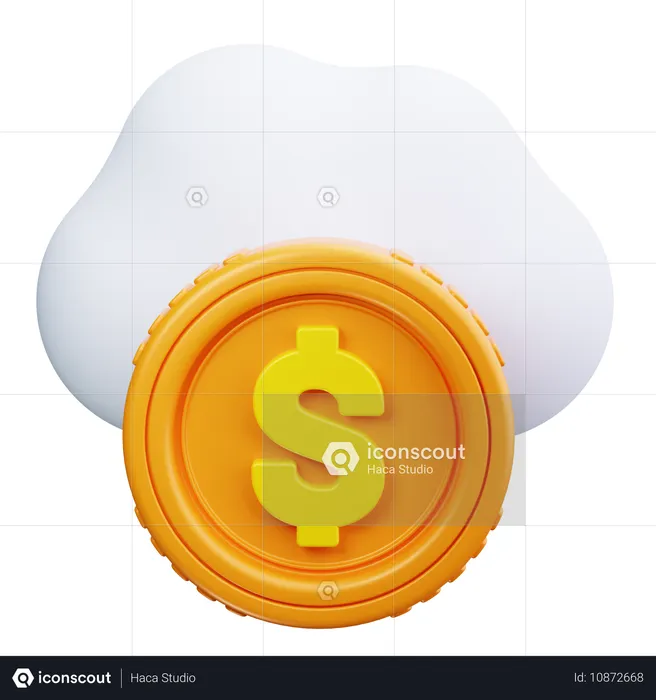 Dinero en la nube  3D Icon