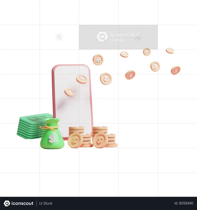 Dinero en línea  3D Icon