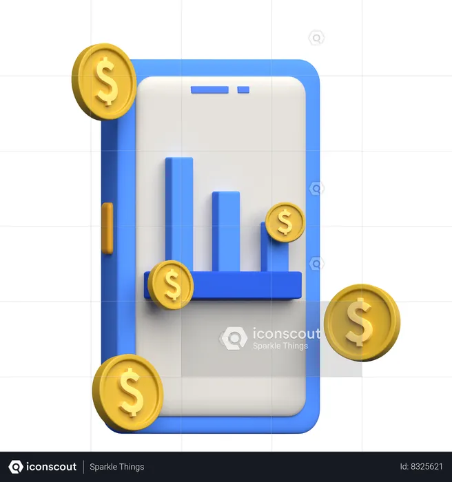 Ganancias de dinero en línea  3D Icon