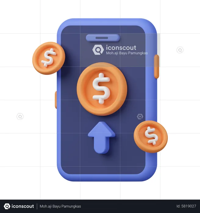 Ganancias de dinero en línea  3D Icon