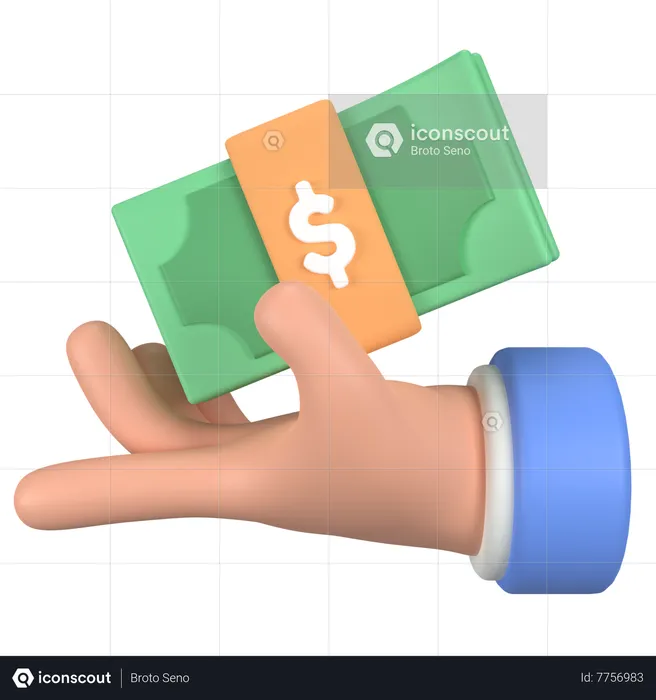 Dinero de mano  3D Icon