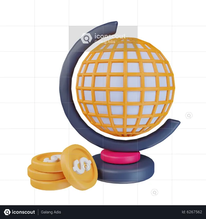 Dinero global  3D Icon