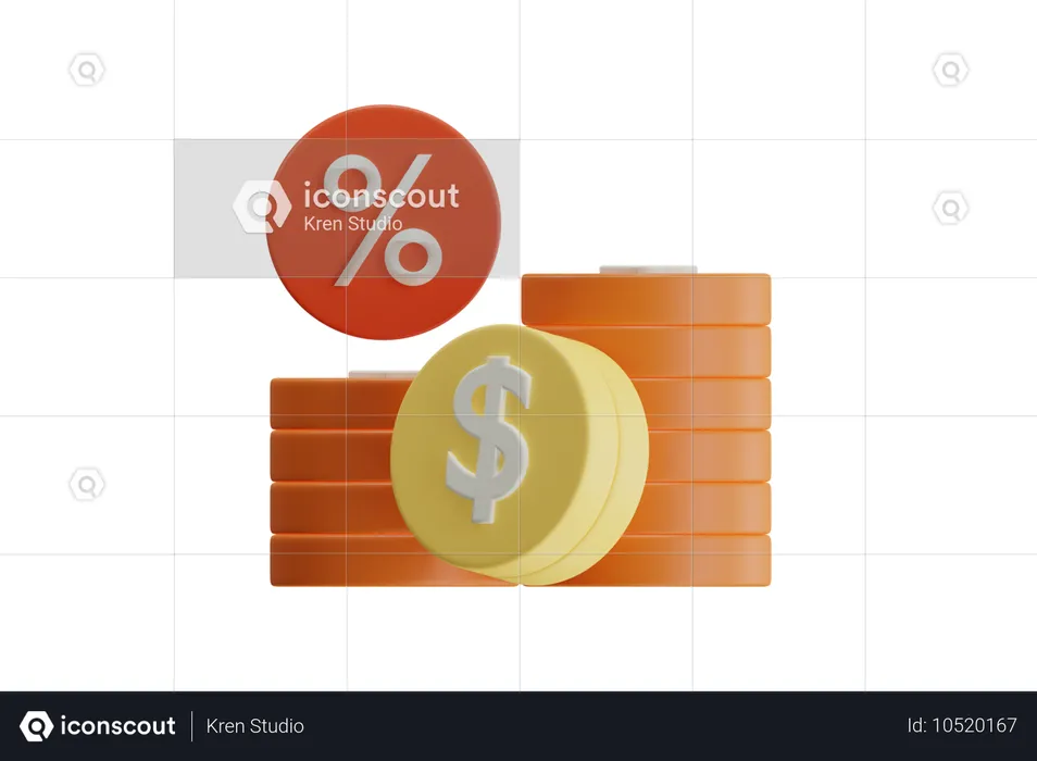 Moneda de dinero  3D Icon