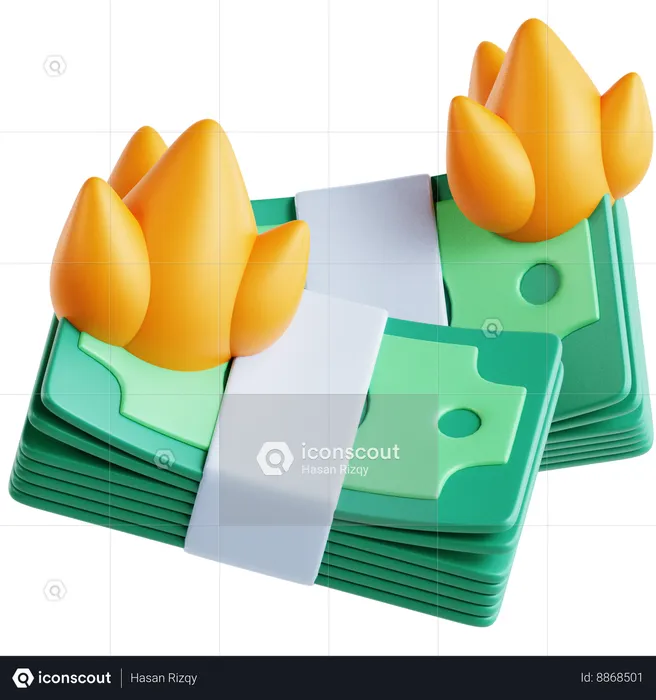 Quema de dinero  3D Icon