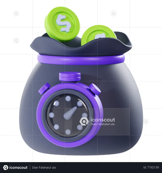 Dinero tiempo  3D Icon