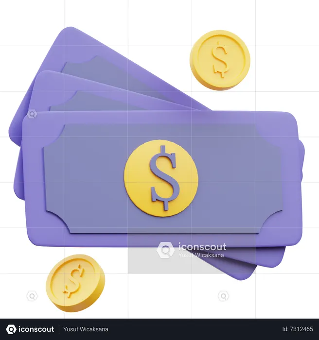 Moedas de dinheiro de pagamento  3D Icon