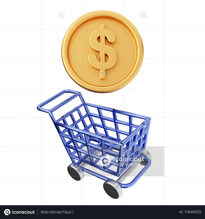 Compras de dinheiro  3D Icon