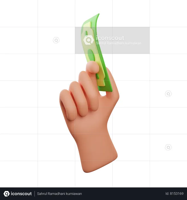 Mão segurando dinheiro  3D Icon