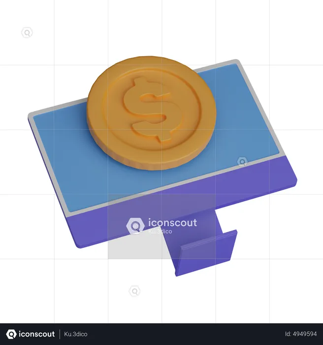 Dinheiro digital  3D Icon