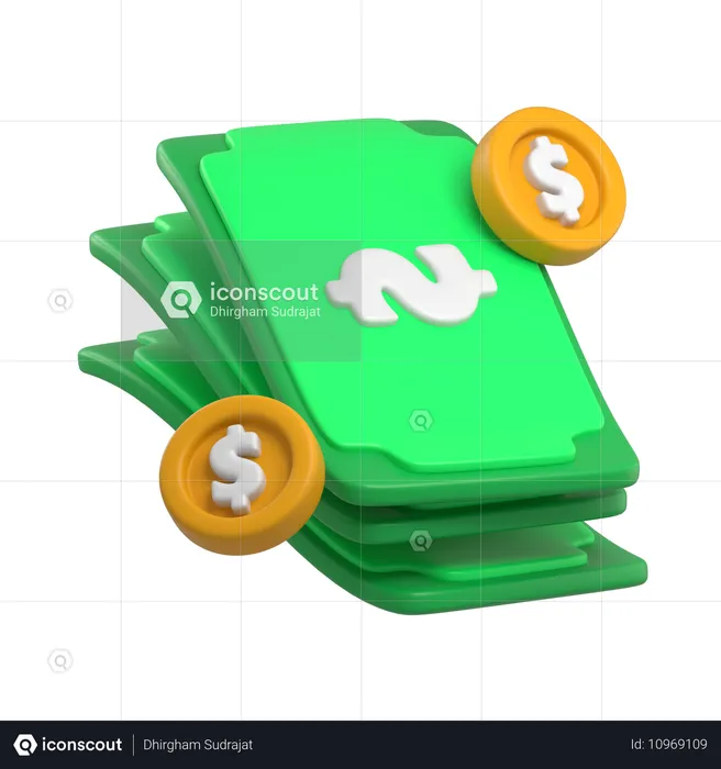 Dinheiro e moedas  3D Icon