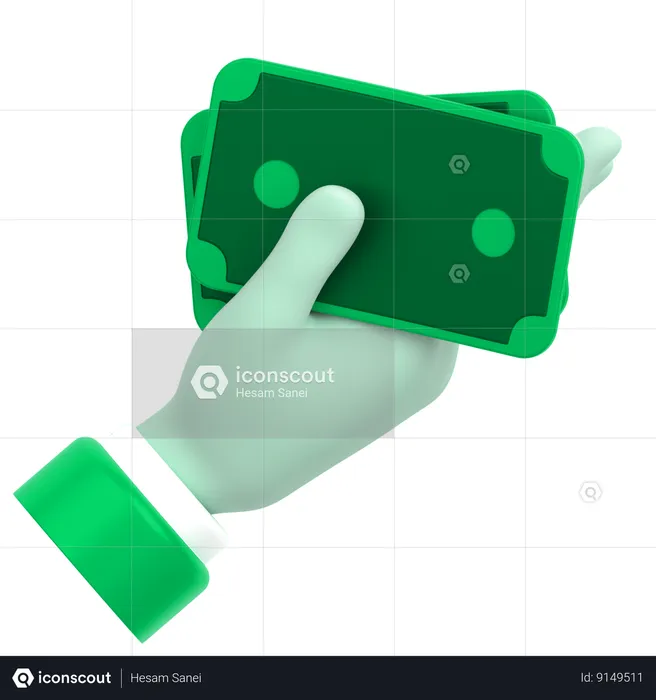 Dinheiro na mão  3D Icon