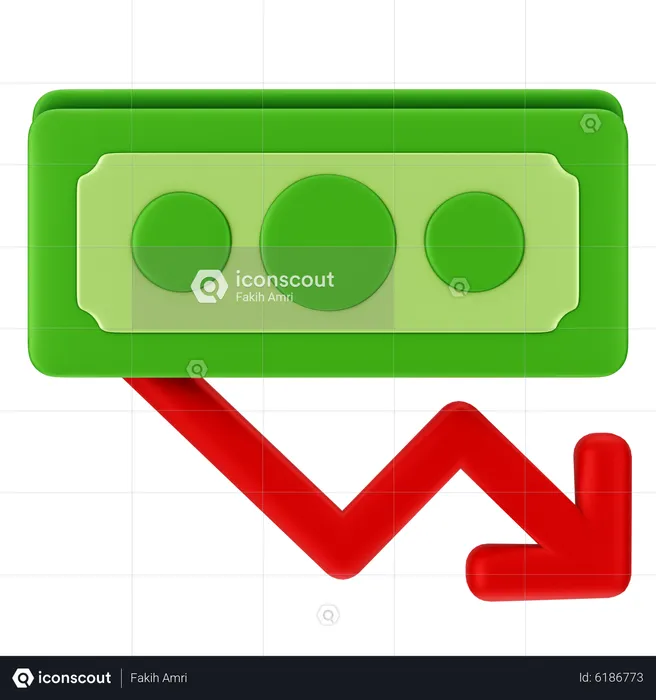 Dinheiro para baixo  3D Icon