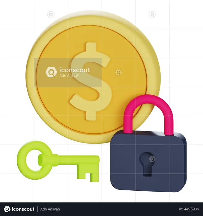 Segurança monetária  3D Illustration