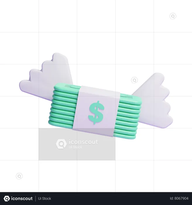 Dinheiro voando  3D Icon