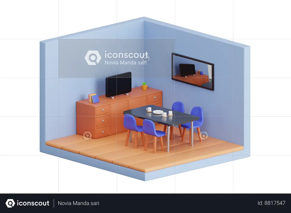 Dining Room  3D Illustration