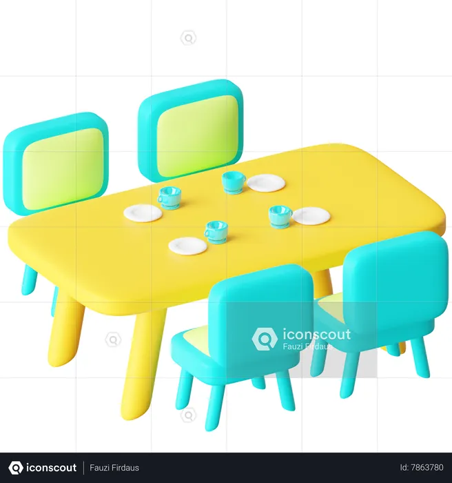 Dining Table  3D Icon