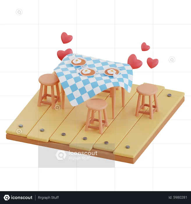 Dinner Table  3D Illustration