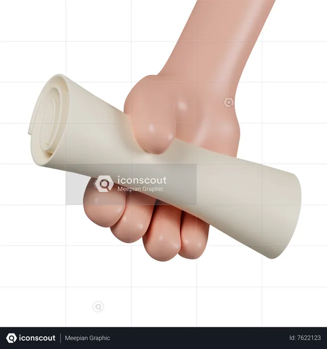 Hand halten Diplompapier Emoji 3D Icon