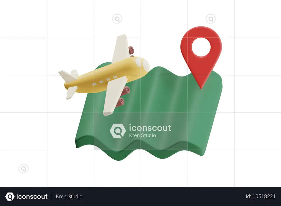 Direção de voo  3D Icon