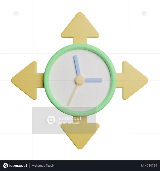 Dirección del reloj  3D Illustration