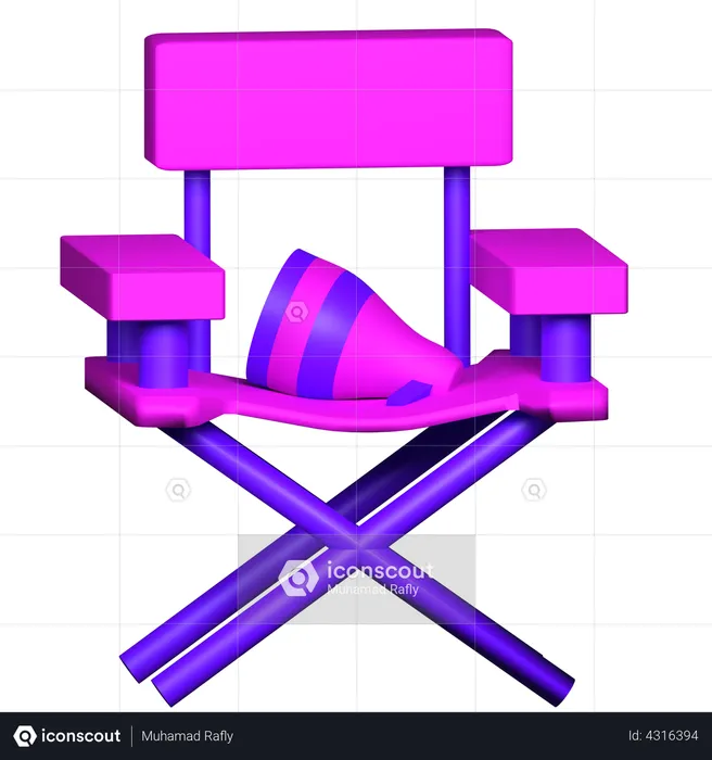 Chaise de réalisateur  3D Illustration