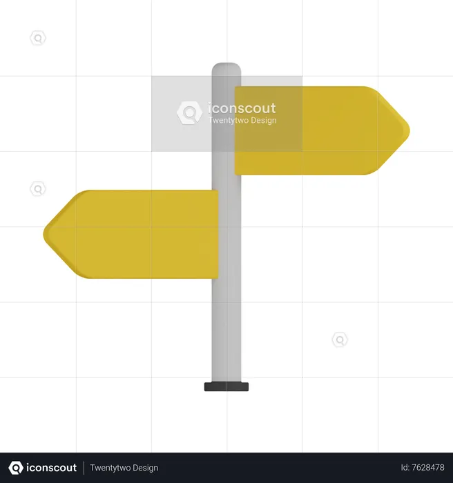 Direction Board Flag 3D Icon