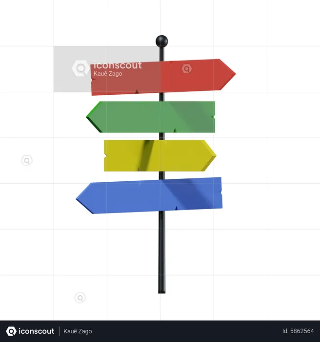 Direction Board  3D Icon