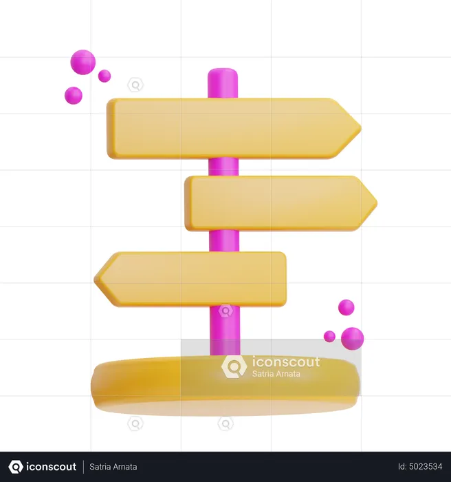 Direction Board  3D Icon