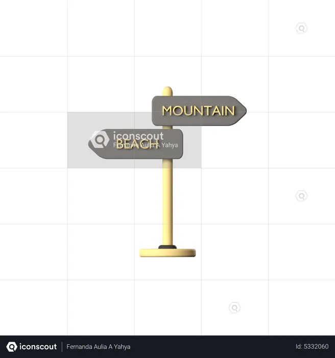 Direction Board  3D Icon