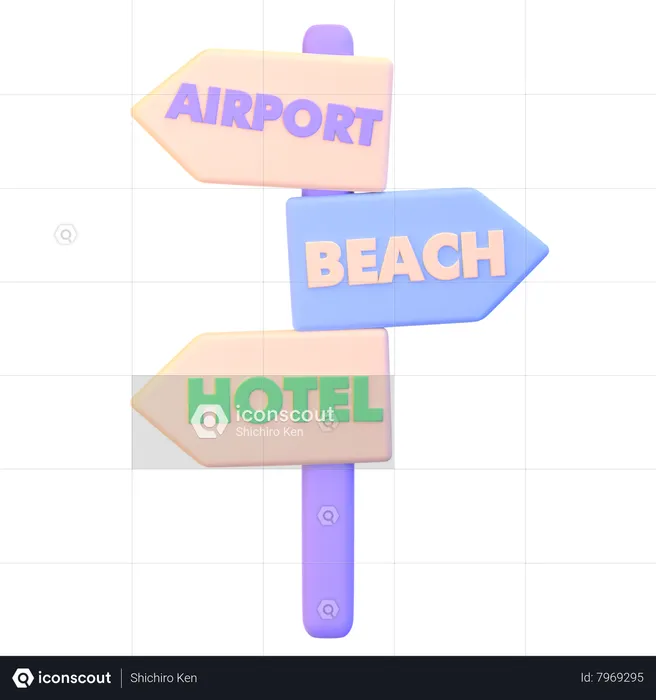 Direction Board  3D Icon