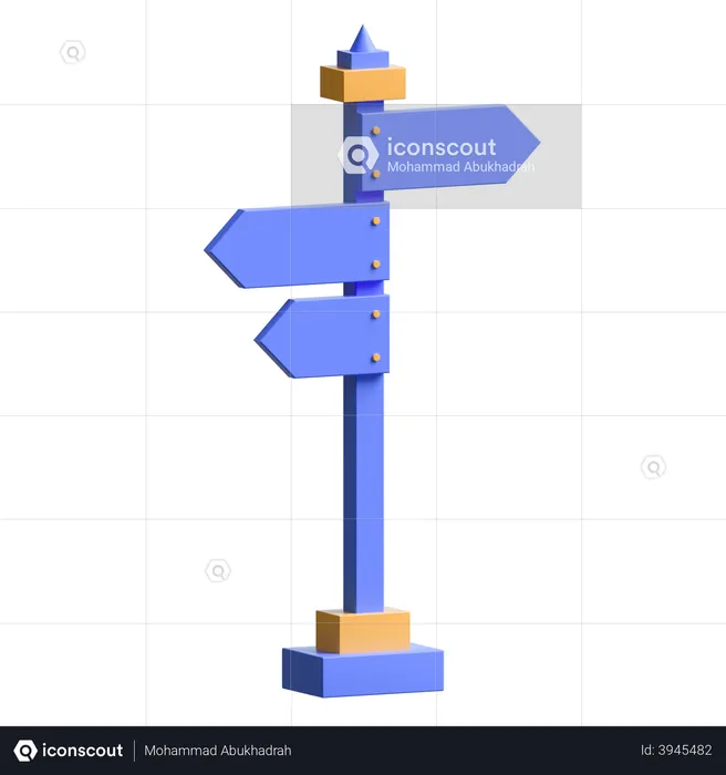 Direction Board  3D Illustration