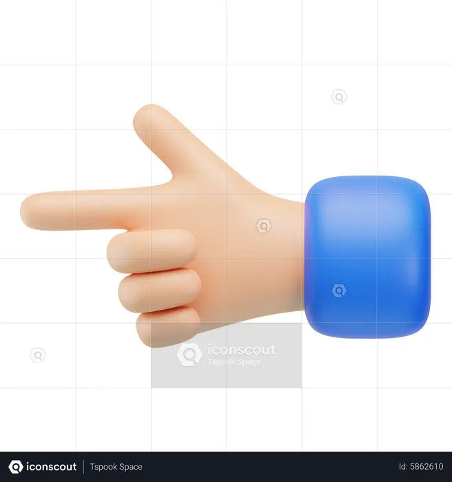 Direction Hand Gesture  3D Icon
