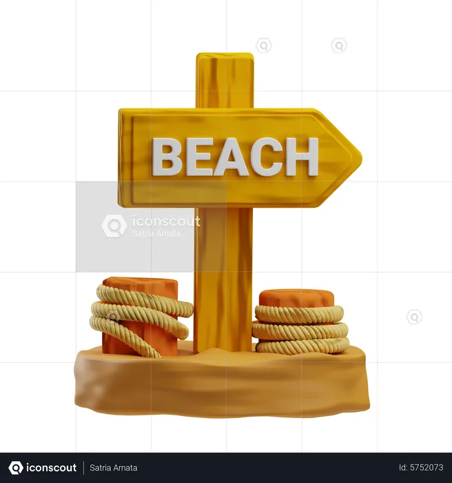 Direction de la plage  3D Icon
